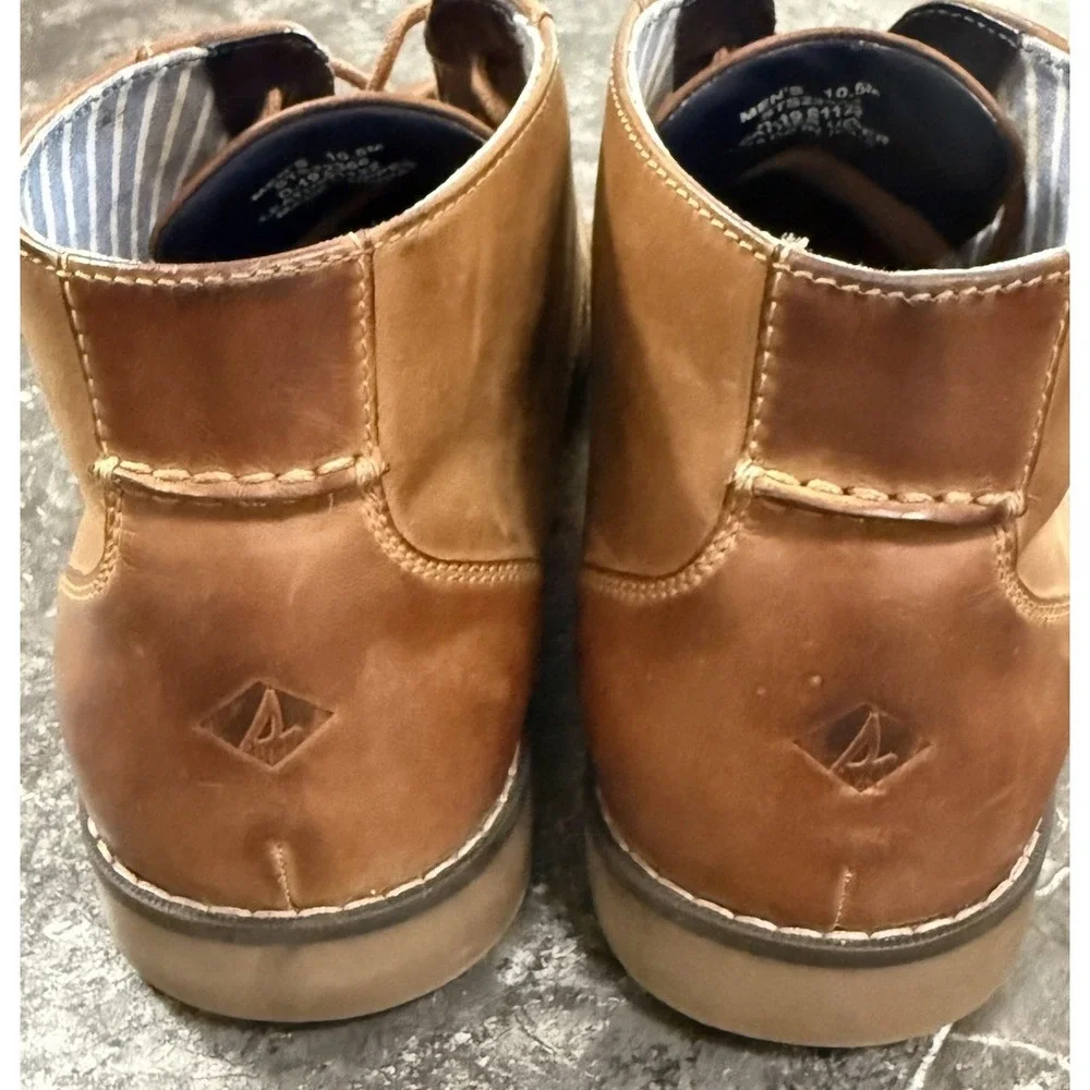 SPERRY Mens Newman Chukka Leather Lace Up Comfort Boots Tan 10.5M STS22366